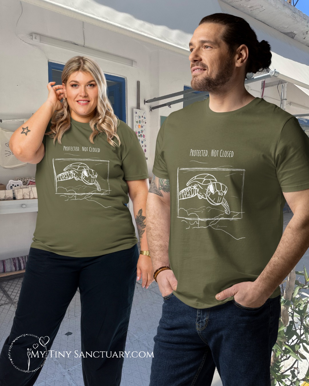 Turtle Animal Spirit T-Shirt – "Protected. Not Closed." (Boundaries & Love)