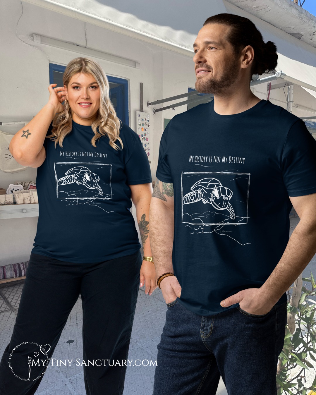 Turtle Animal Spirit T-Shirt – "My History Is Not My Destiny" (Healing & Transformation)