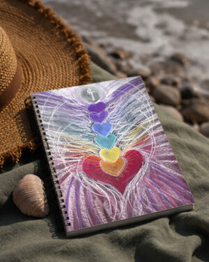 Follow your Heartbeats Notebook – Heart-Centred Journal | Art Print Cover for Intuitive Writing