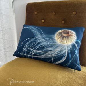 Solo Jellyfish – The Graceful Dancer Decorative Cushion | Minimalist Ocean Art Home Accent