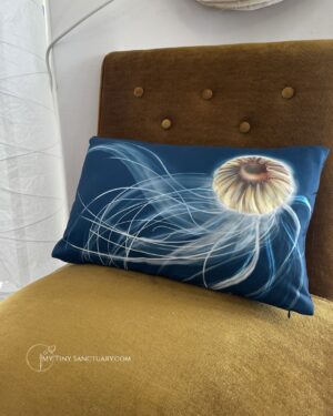 Solo Jellyfish – The Graceful Dancer Decorative Cushion | With Insert| Ocean Art Home Accent