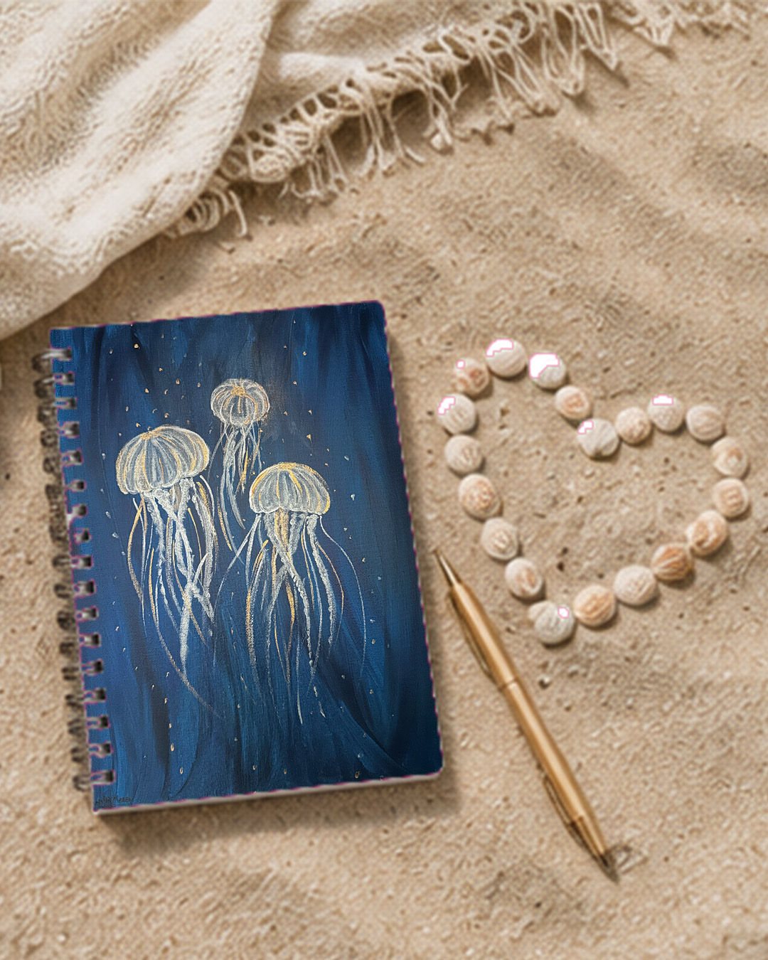 Jellyfishes in the Deep – Dotted Spiral Notebook | Original Art by Christel Mesey | My Tiny Sanctuary - Image 2