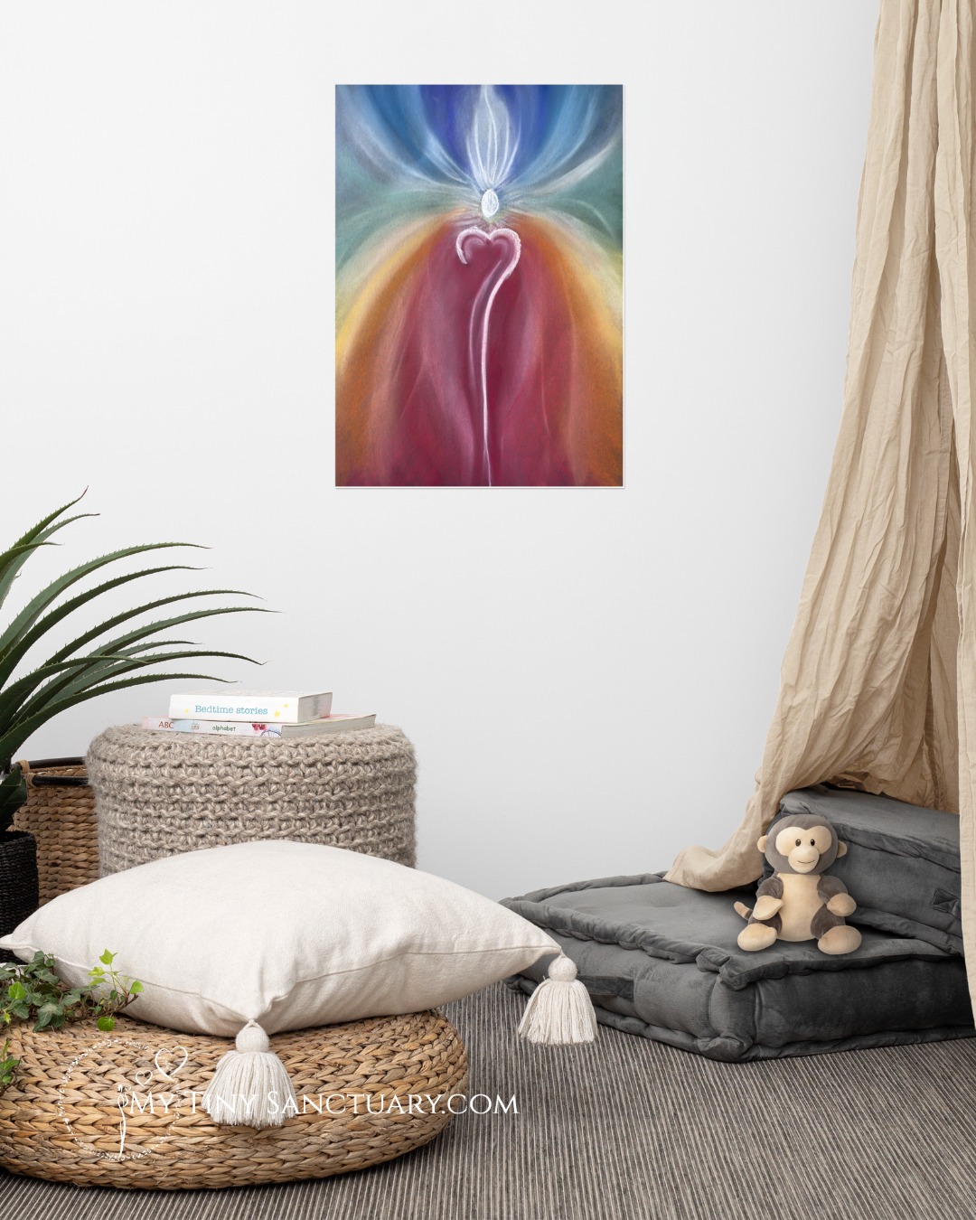 OM – Chakra Alignment Art Poster | Joy Compass Illustration from Bali
