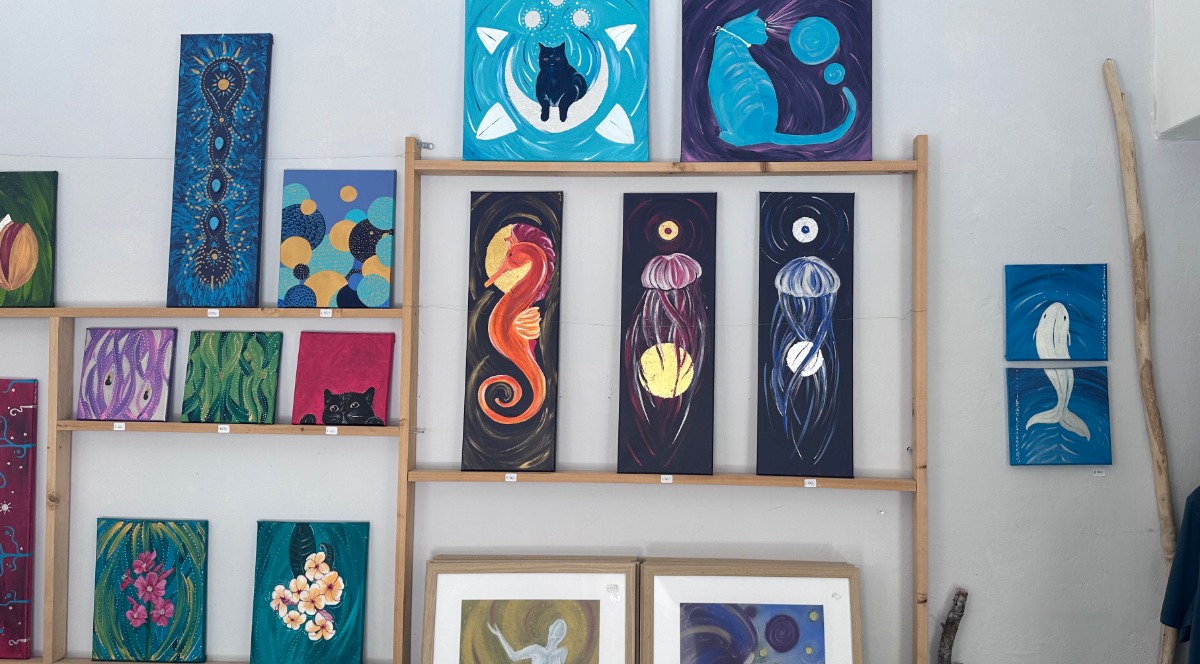 Seahorse Painting at My Tiny Sanctuary Shop in Agia Marina Aegina