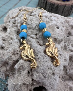 Dreamer Seahorse Spirit | Nurture Your Dreams | Turquoise Howlite & 24K Gold Plated