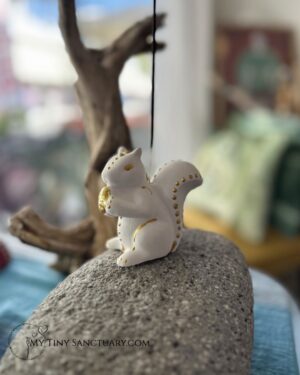 Squirrel Spirit Incense Stick Holder | Handmade in Air-Dry Porcelain