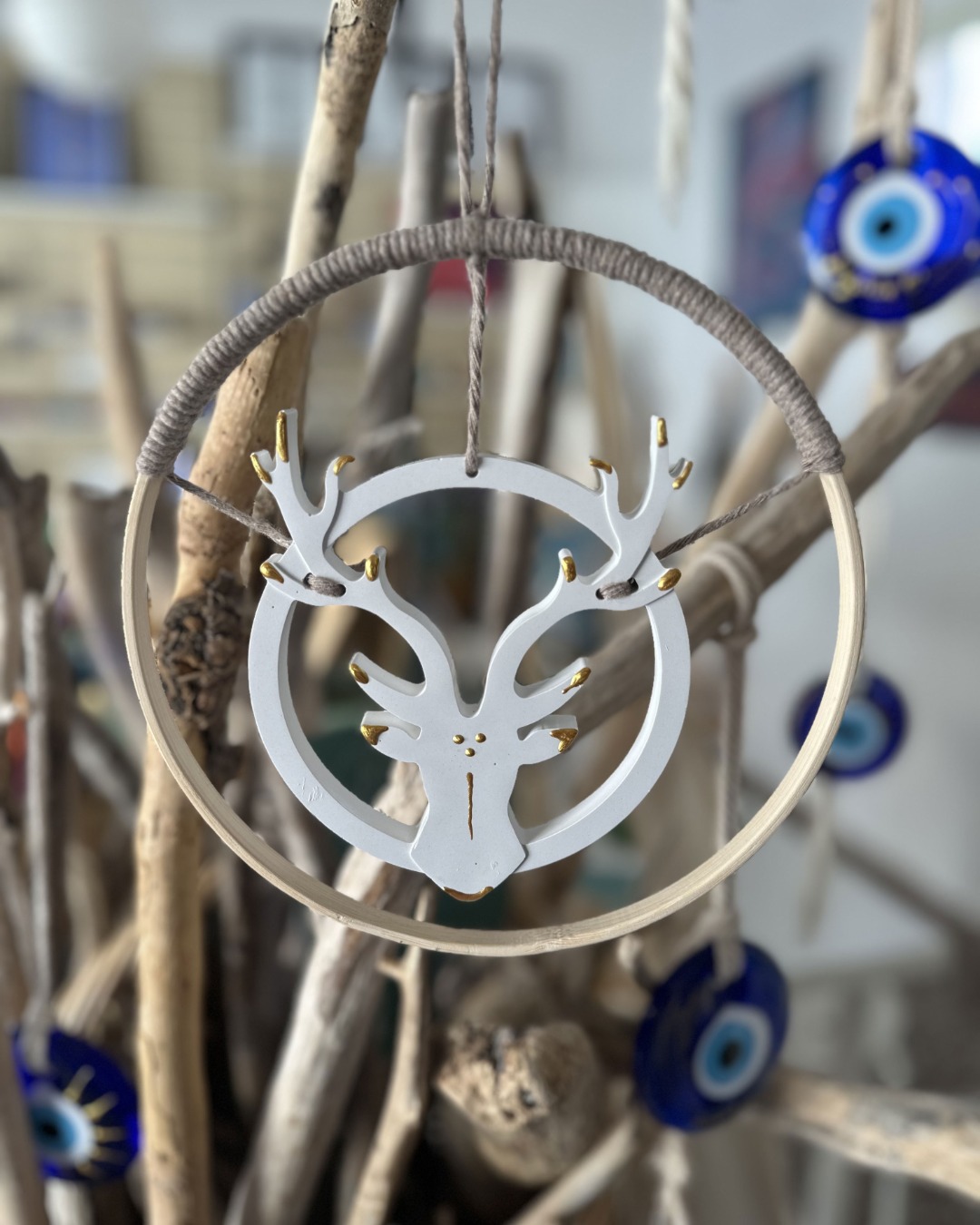 Elk Spirit Christmas Decoration | Handcrafted Porcelain Wall Hanger – My Tiny Sanctuary
